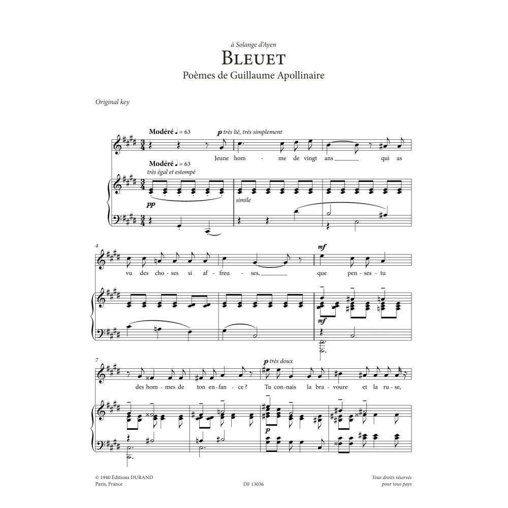 Bleuet (High Voice)