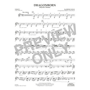 Dragonborn (Skyrim Theme) (arr. Longfield) - Violin 3 (Viola Treble Clef)