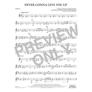 Never Gonna Give You Up (arr. Larry Moore) - Violin 2