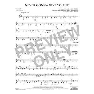 Never Gonna Give You Up (arr. Larry Moore) - Violin 3 (Viola T.C.)