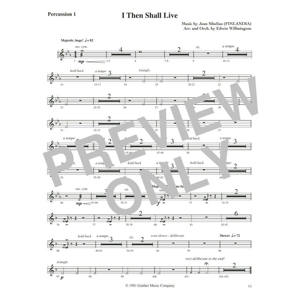 I Then Shall Live - Percussion 1