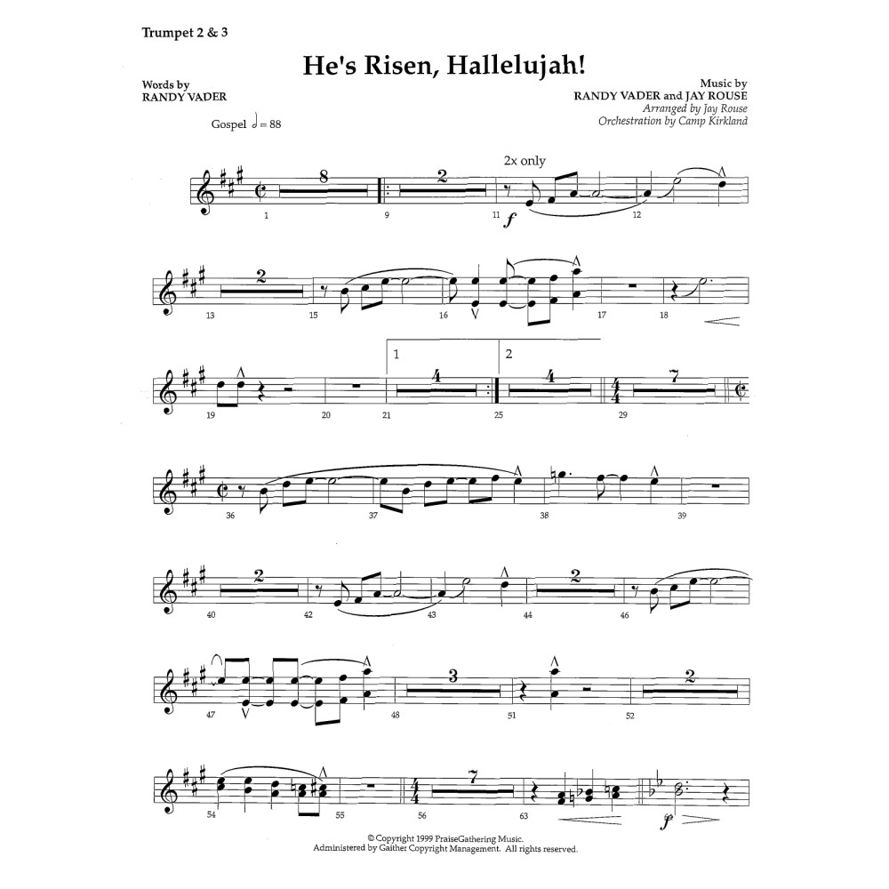 He's Risen, Hallelujah! - Bb Trumpet 2,3