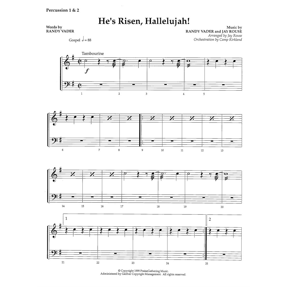 He's Risen, Hallelujah! - Percussion 1 & 2