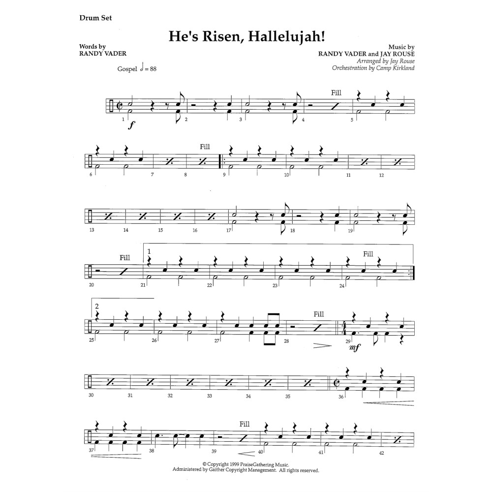 He's Risen, Hallelujah! - Drum Set