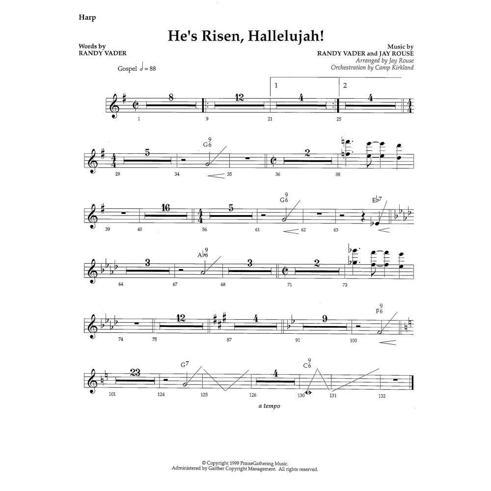He's Risen, Hallelujah! - Harp