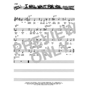 I Will Wait For You (Low Voice)