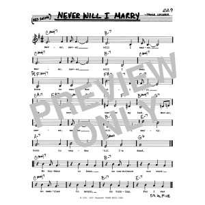 Never Will I Marry (Low Voice)