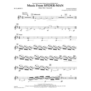 Music from Spider-Man (arr. John Wasson) - Bb Clarinet 2