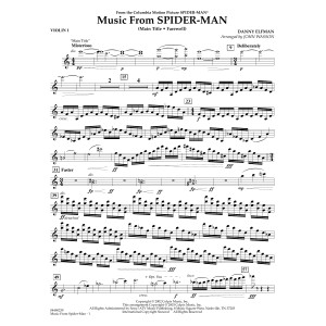 Music from Spider-Man (arr. John Wasson) - Violin 1