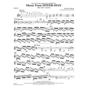 Music from Spider-Man (arr. John Wasson) - Violin 2