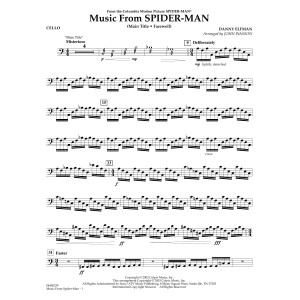 Music from Spider-Man (arr. John Wasson) - Cello