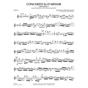 Concerto In D Minor (Movement 1) (arr. Larry Moore) - Violin 1