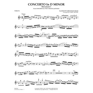 Concerto In D Minor (Movement 1) (arr. Larry Moore) - Violin 2