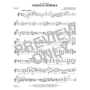 Nessun Dorma (from Turandot) (arr. Ted Ricketts) - Violin 1