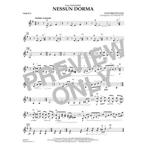 Nessun Dorma (from Turandot) (arr. Ted Ricketts) - Violin 2