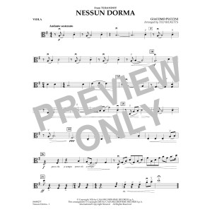 Nessun Dorma (from Turandot) (arr. Ted Ricketts) - Viola