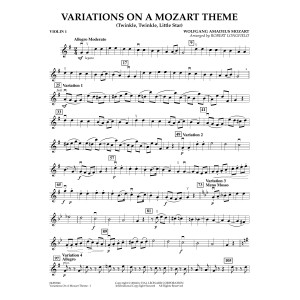 Variations on a Mozart Theme (Twinkle, Twinkle, Little Star) - Violin 1