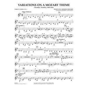 Variations on a Mozart Theme (Twinkle, Twinkle, Little Star) - Violin 3 (Viola Treble Clef)
