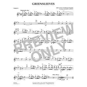 Greensleeves (arr. John Leavitt) - Violin 1