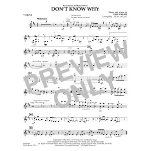 Don't Know Why (arr. Larry Moore) - Violin 1