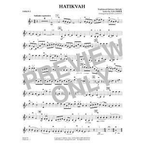 Hatikvah (arr. John Leavitt) - Violin 2