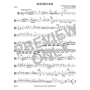 Hatikvah (arr. John Leavitt) - Viola