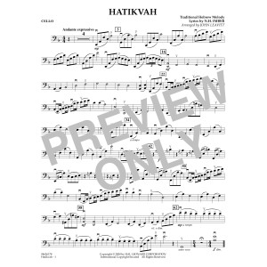 Hatikvah (arr. John Leavitt) - Cello