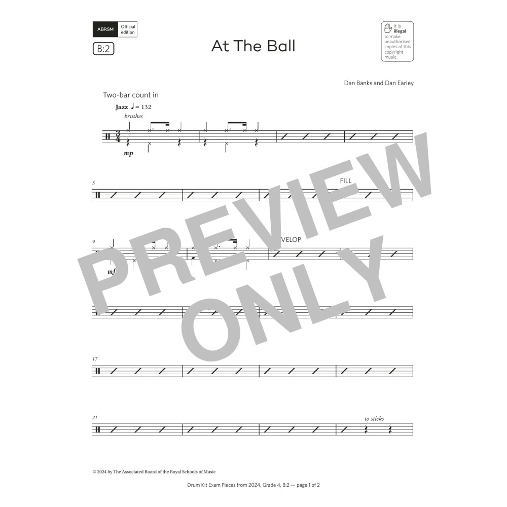 At The Ball (Grade 4, list B2, from the ABRSM Drum Kit Syllabus 2024)