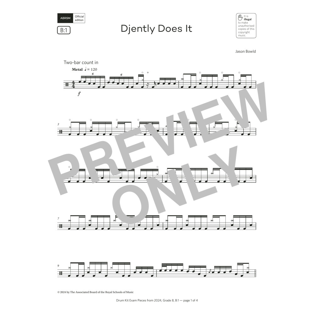 Djently Does It (Grade 8, list B1, from the ABRSM Drum Kit Syllabus 2024)