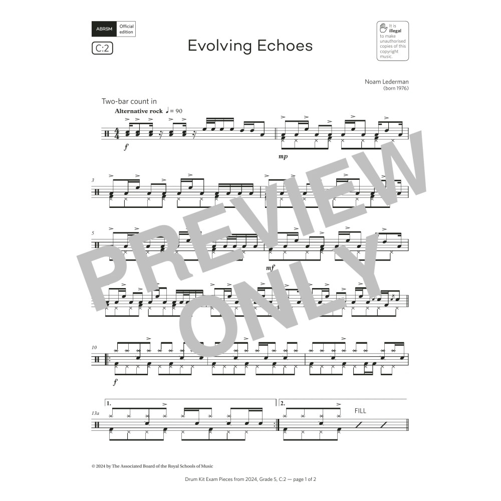 Evolving Echoes (Grade 5, list C2, from the ABRSM Drum Kit Syllabus 2024)