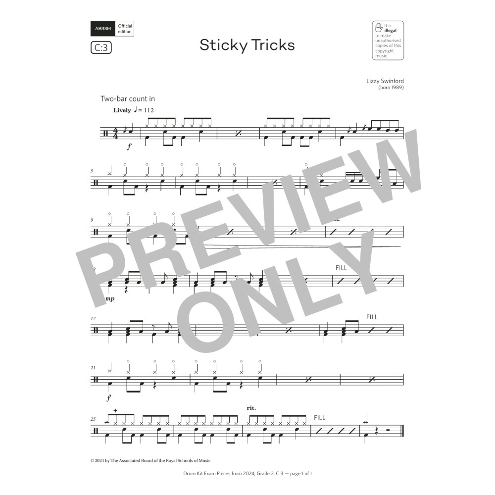 Sticky Tricks (Grade 2, list C3, from the ABRSM Drum Kit Syllabus 2024)