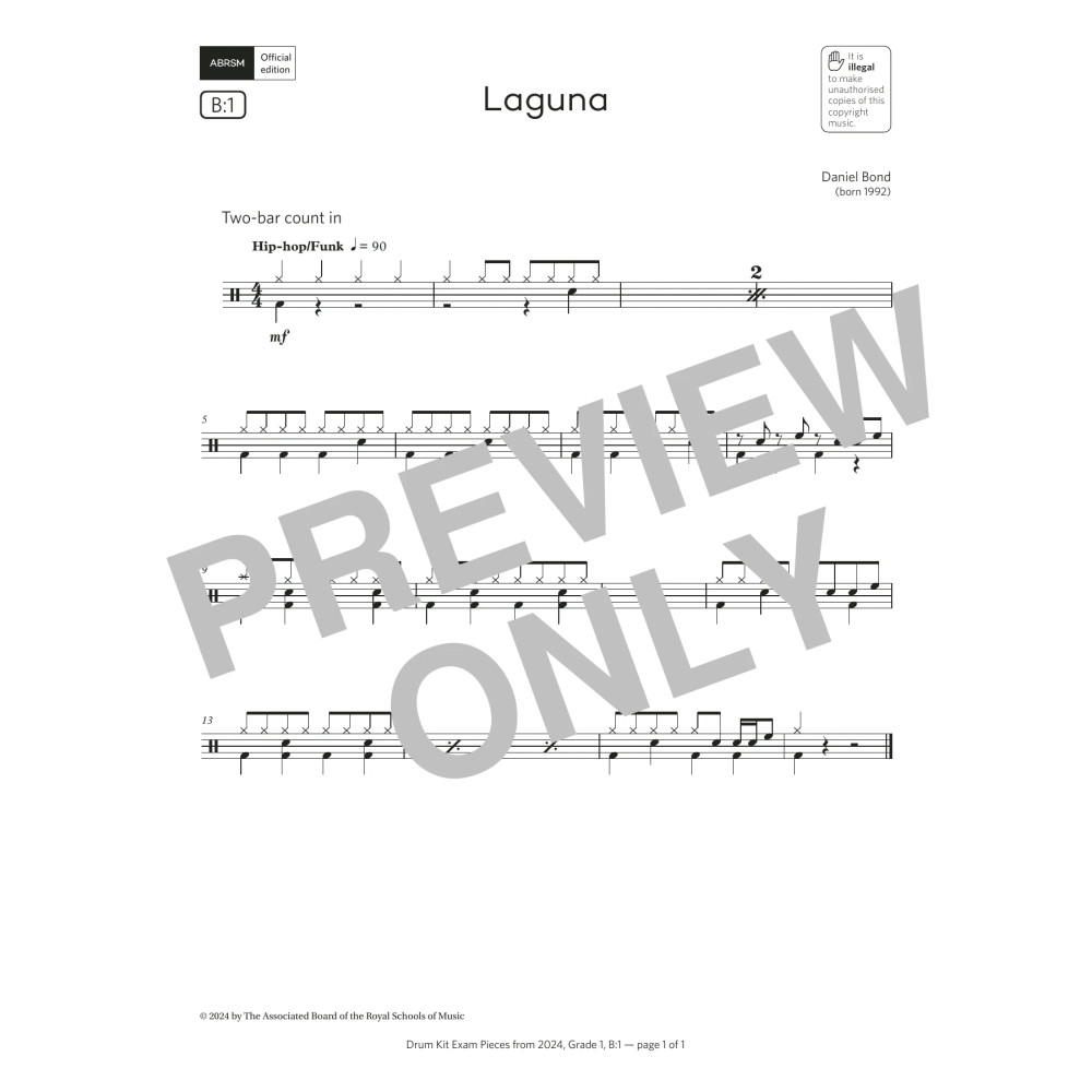 Laguna (Grade 1, list B1, from the ABRSM Drum Kit Syllabus 2024)