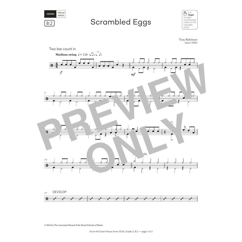 Scrambled Eggs (Grade 3, list B2, from the ABRSM Drum Kit Syllabus 2024)