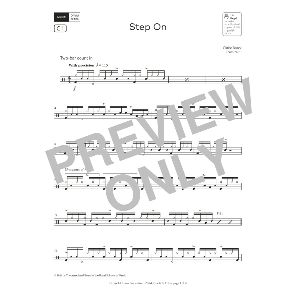 Step On (Grade 8, list C1, from the ABRSM Drum Kit Syllabus 2024)