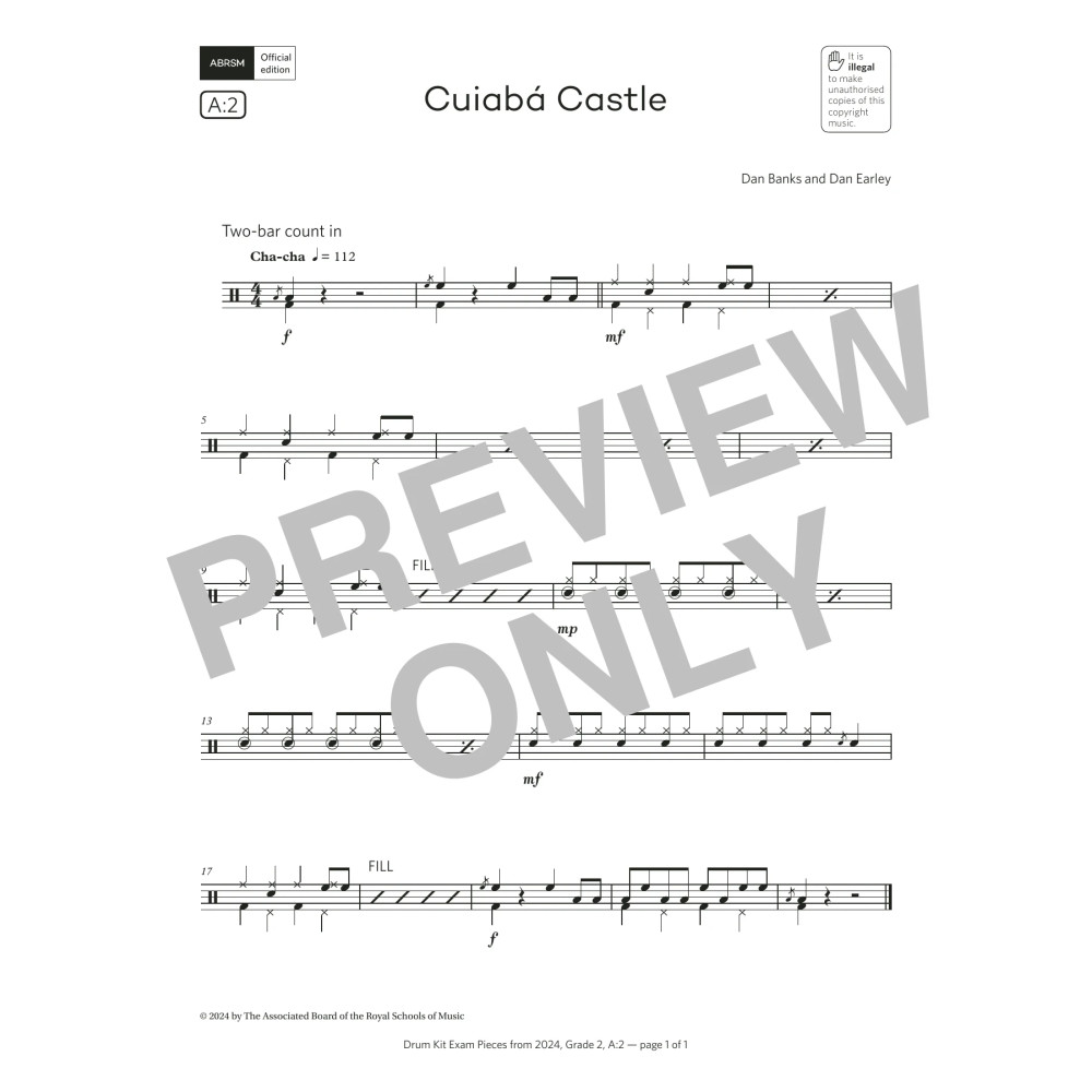 Cuiabá Castle (Grade 2, list A2, from the ABRSM Drum Kit Syllabus 2024)