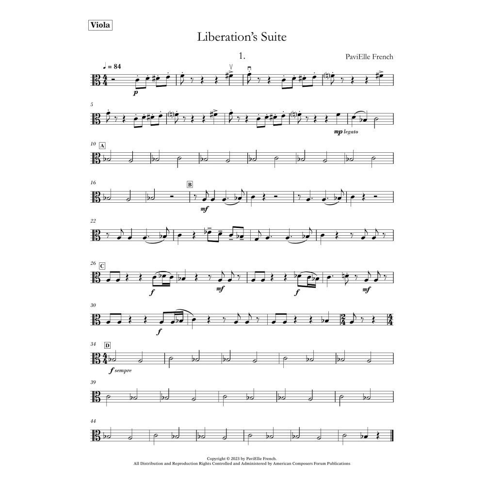 Liberation's Suite - Viola