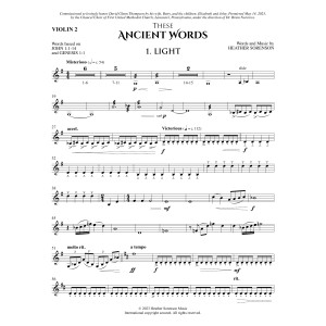 These Ancient Words - Violin 2