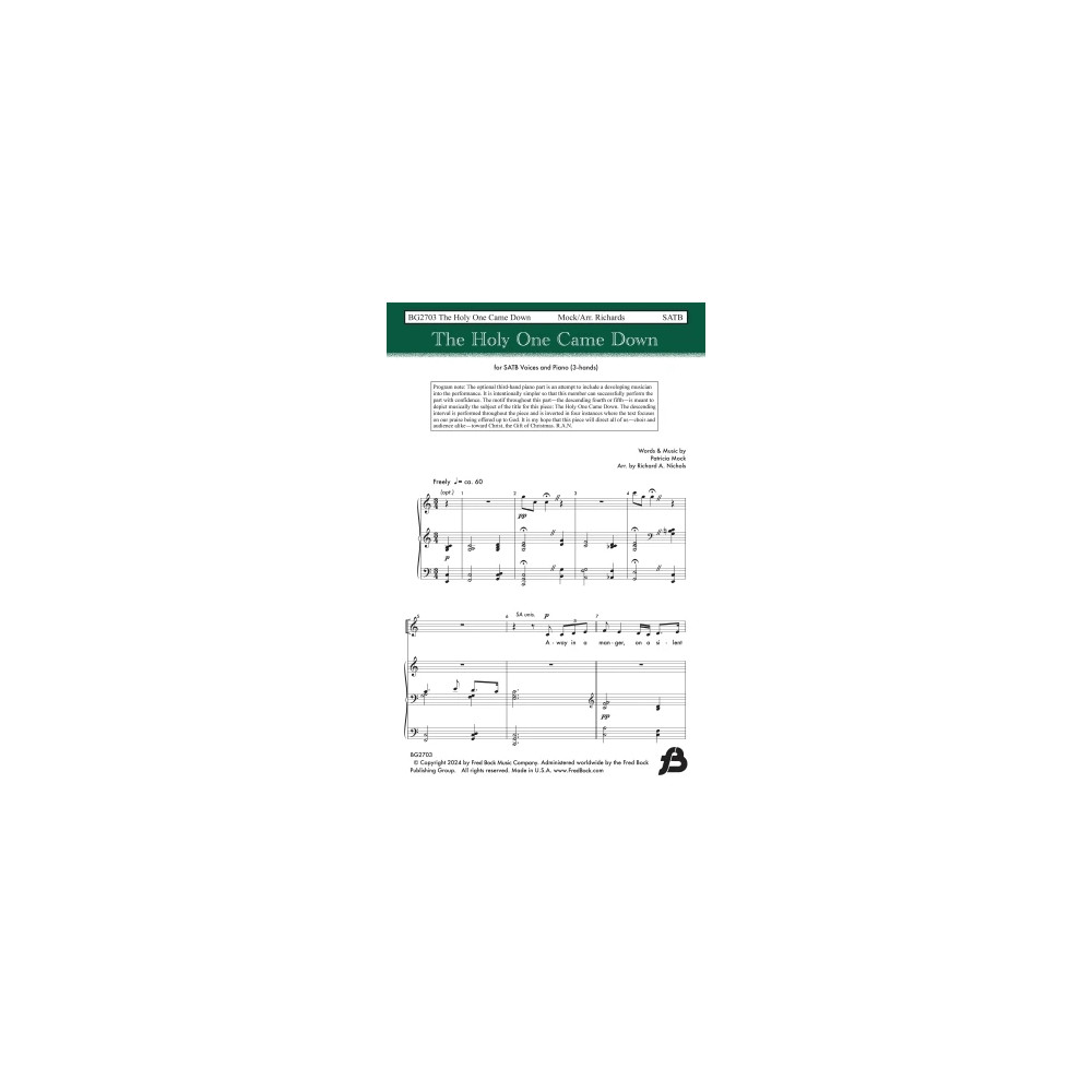 The Holy One Came Down (arr. Richard A. Nichols)