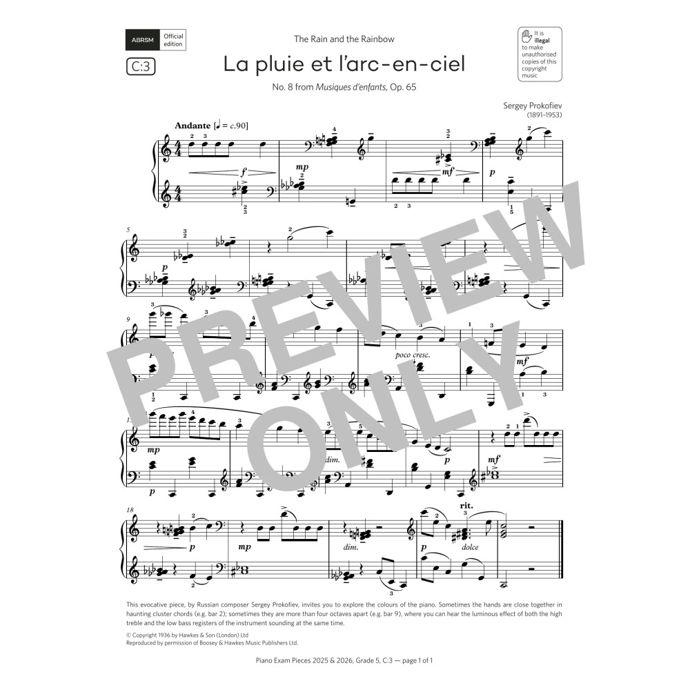 La pluie et l'arc-en-ciel (Grade 5, list C3, from the ABRSM Piano Syllabus 2025 & 2026)
