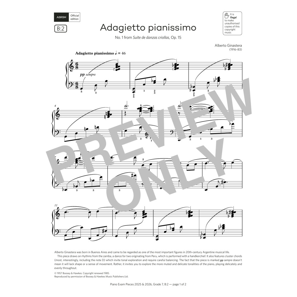 Adagietto pianissimo (Grade 7, list B2, from the ABRSM Piano Syllabus 2025 & 2026)