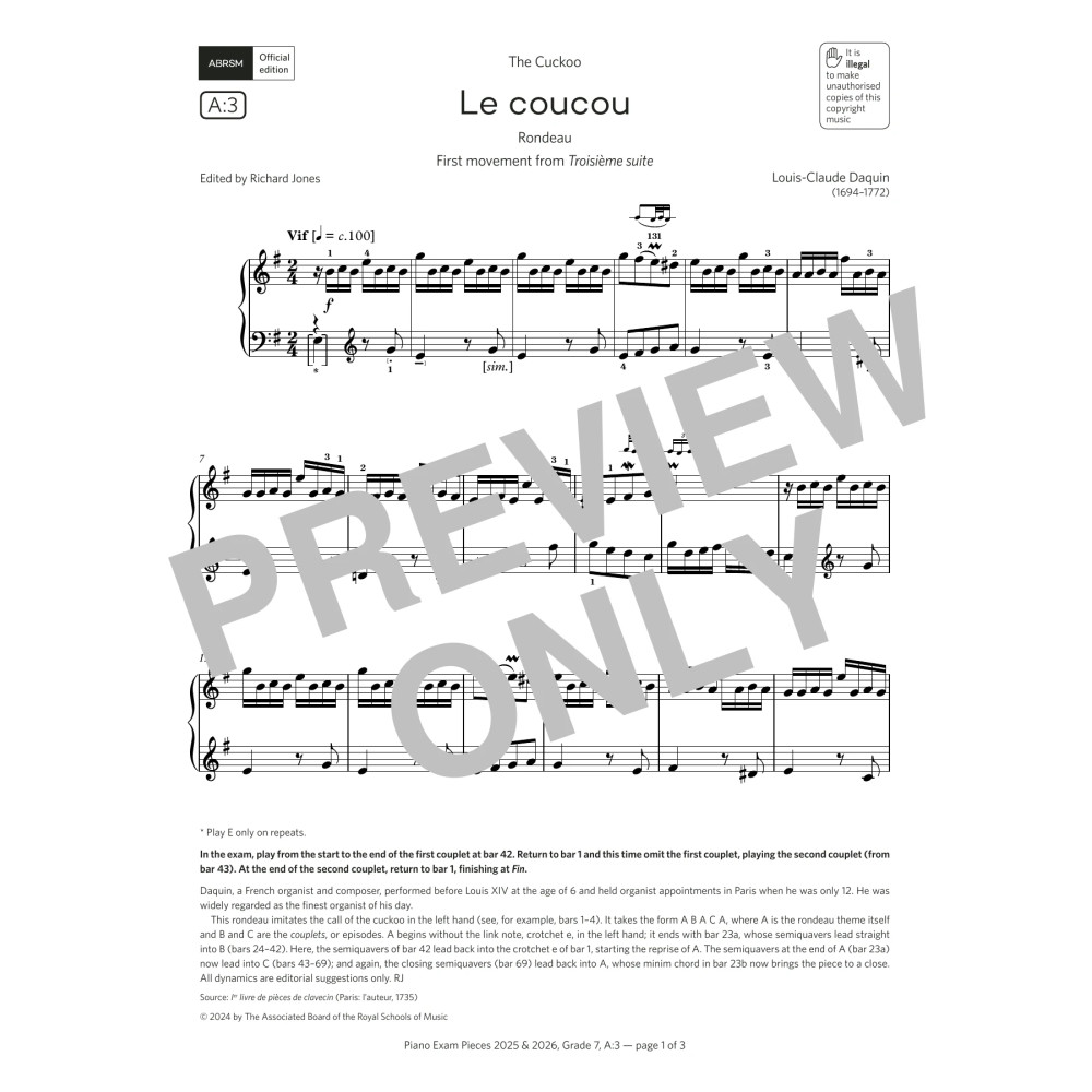 Le coucou (Grade 7, list A3, from the ABRSM Piano Syllabus 2025 & 2026)