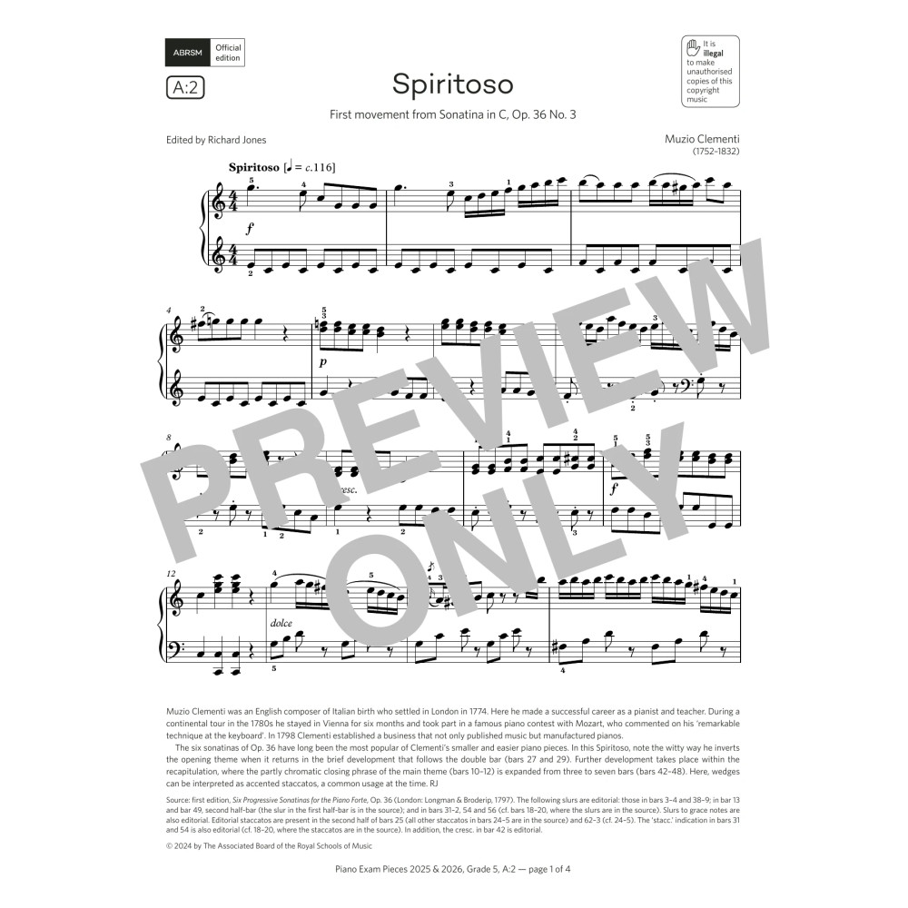 Spiritoso (Grade 5, list A2, from the ABRSM Piano Syllabus 2025 & 2026)