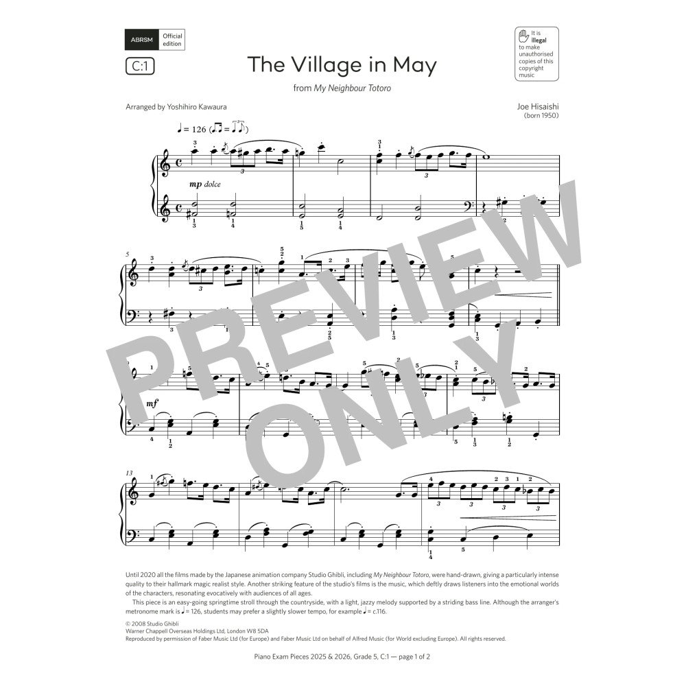 The Village in May (Grade 5, list C1, from the ABRSM Piano Syllabus 2025 & 2026)
