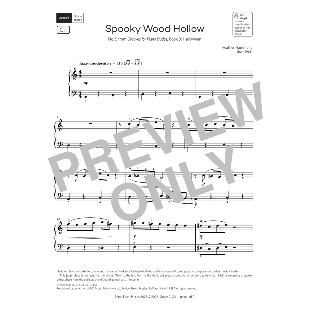 Spooky Wood Hollow (Grade 2, list C1, from the ABRSM Piano Syllabus 2025 & 2026)