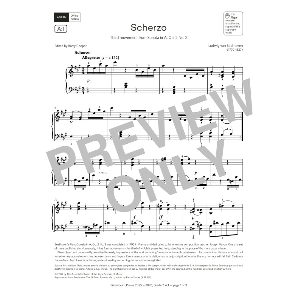 Scherzo (Grade 7, list A1, from the ABRSM Piano Syllabus 2025 & 2026)