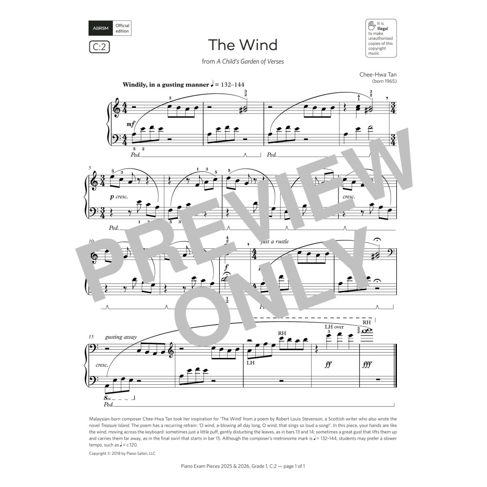 The Wind (Grade 1, list C2, from the ABRSM Piano Syllabus 2025 & 2026)
