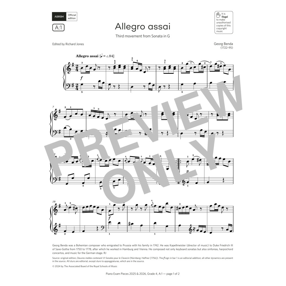 Allegro assai (Grade 4, list A1, from the ABRSM Piano Syllabus 2025 & 2026)
