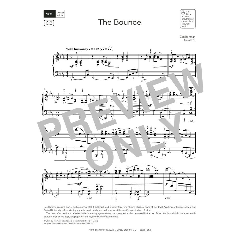 The Bounce (Grade 6, list C2, from the ABRSM Piano Syllabus 2025 & 2026)