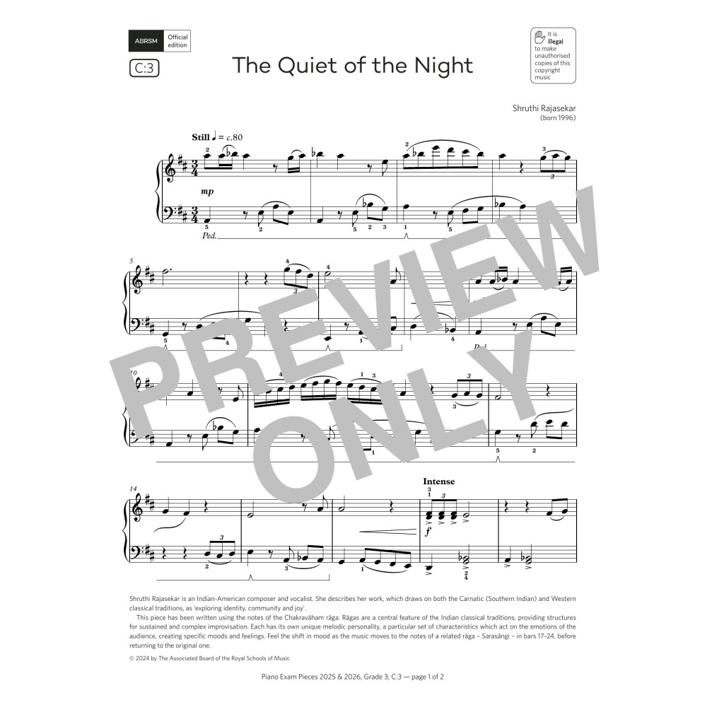 The Quiet of the Night (Grade 3, list C3, from the ABRSM Piano Syllabus 2025 & 2026)