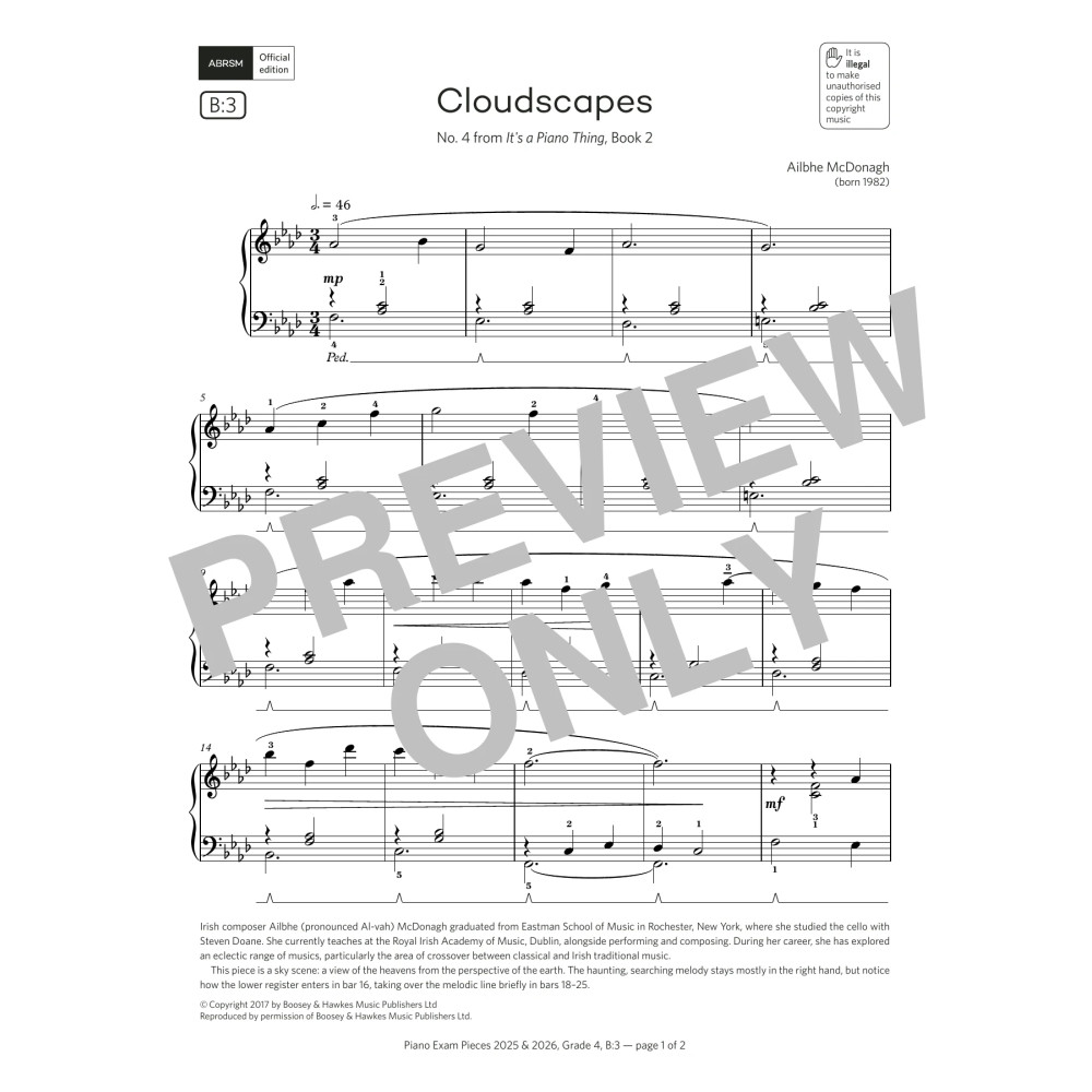 Cloudscapes (Grade 4, list B3, from the ABRSM Piano Syllabus 2025 & 2026)